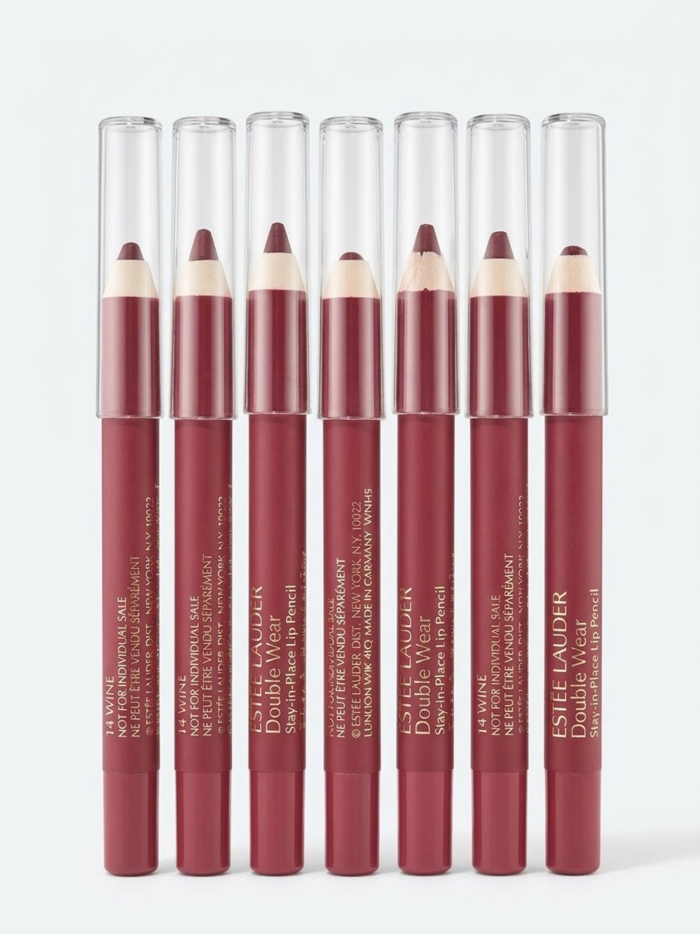 NEW estee lauder double wear stay in place lip pencil 14 wine 0.8g 7 Pcs